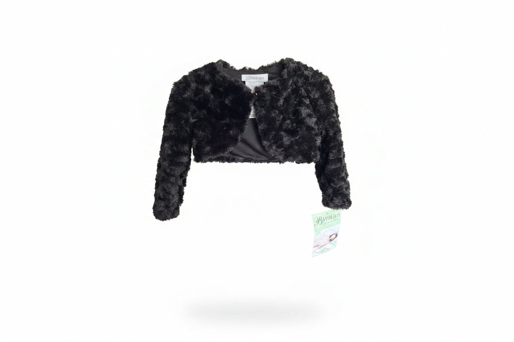 Black and White Dress with Faux Fur Jacket - Sz 2T
