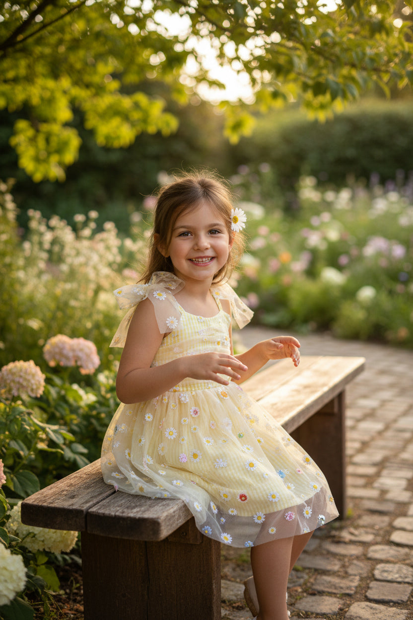 Yellow Daisy Dress 3-4 Years