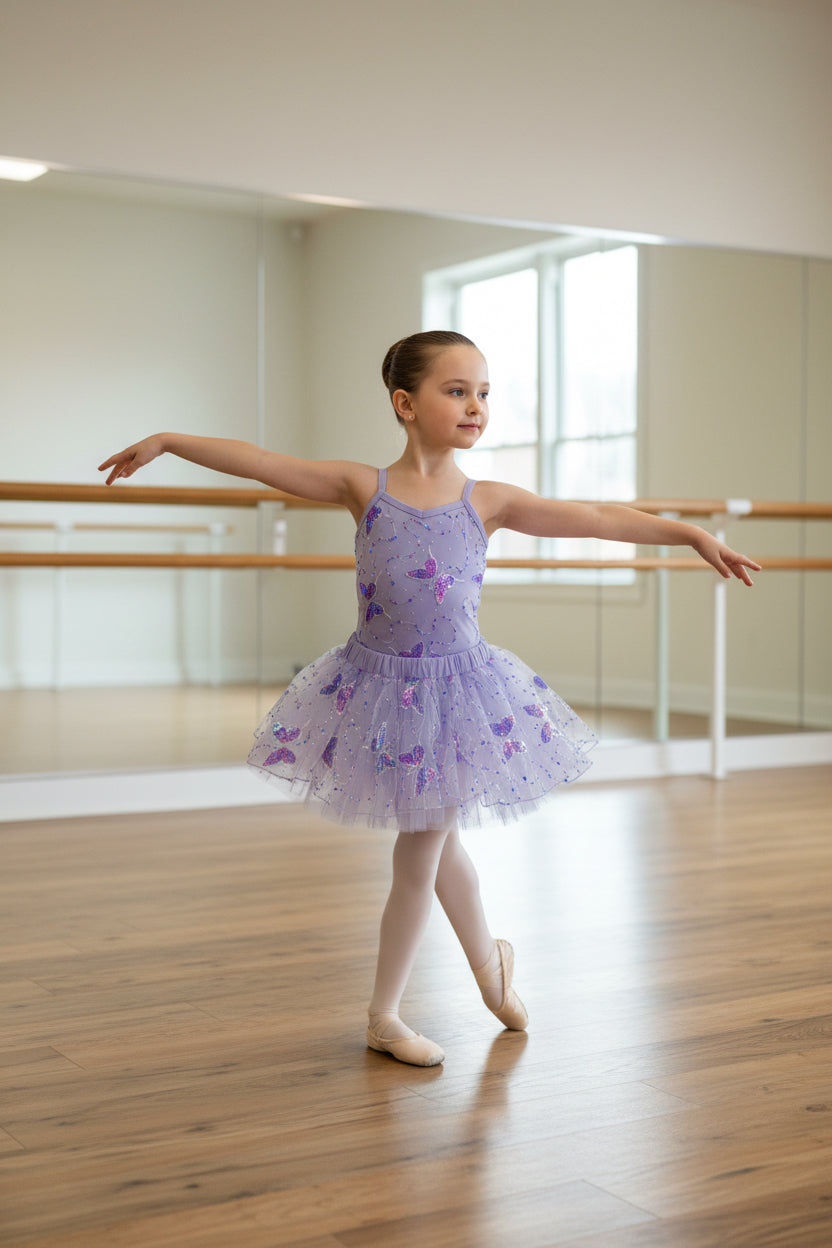 Purple Butterfly Leotard and Skirt