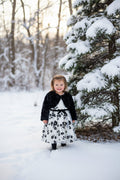 Black and White Dress with Faux Fur Jacket - Sz 2T