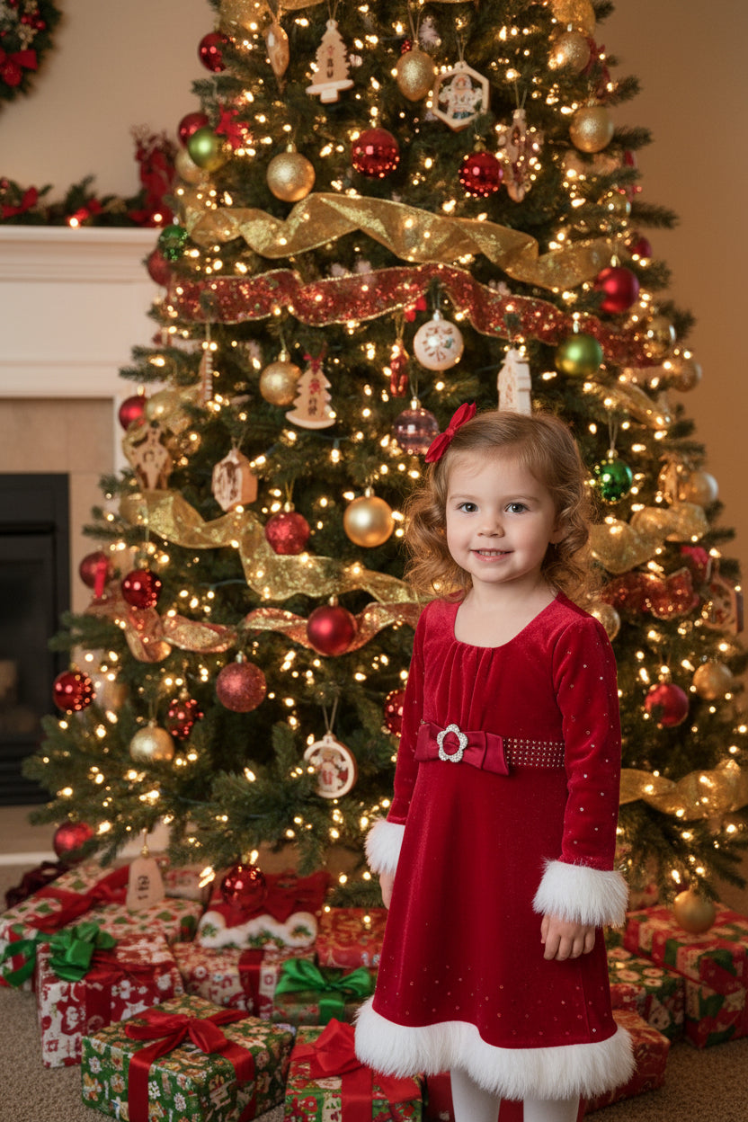 Red Santa Dress- 2t