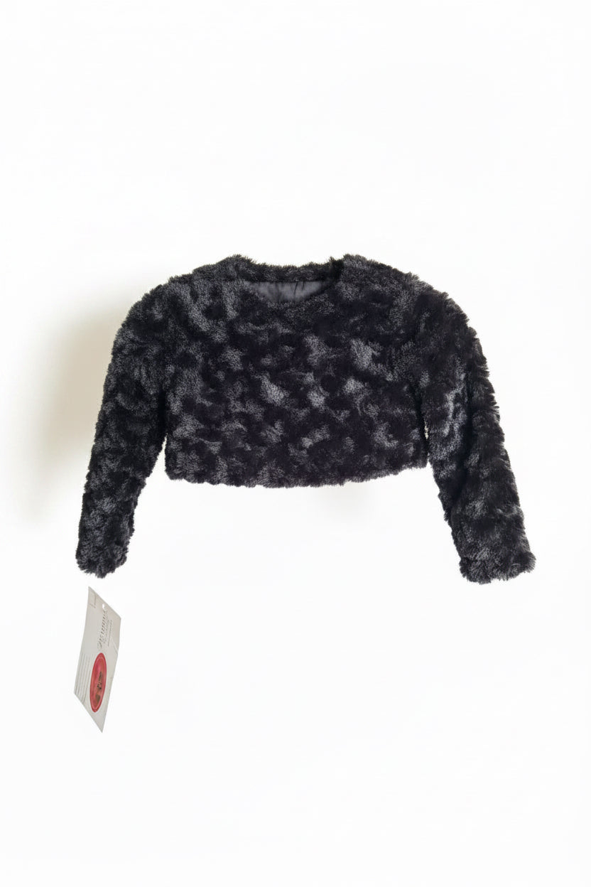 Black and White Dress with Faux Fur Jacket - Sz 2T