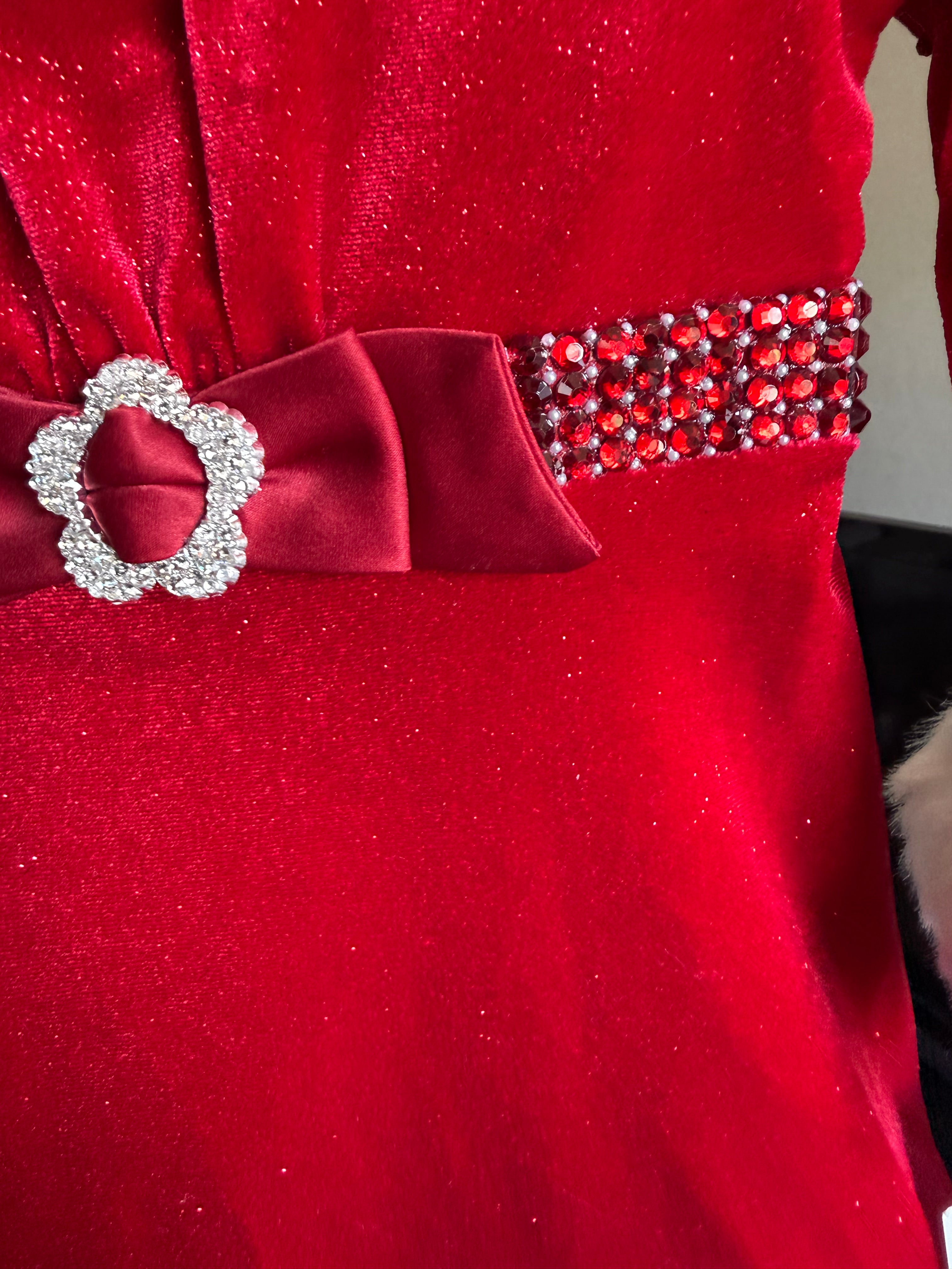 Red Santa Dress- 2t