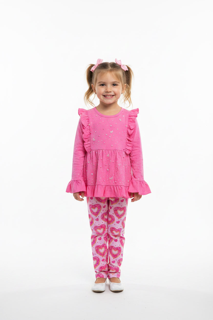 3pc girls pants, shirt and scarf outfit-Sz 2T