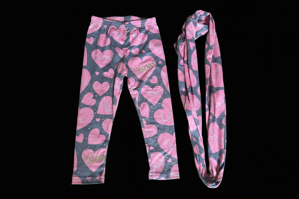 Girls 3pc Love and Kisses Outfit Sz 2T
