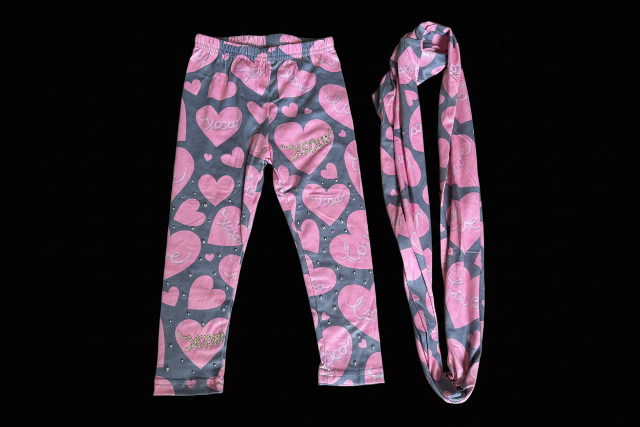 Girls 3pc Love and Kisses Outfit Sz 2T
