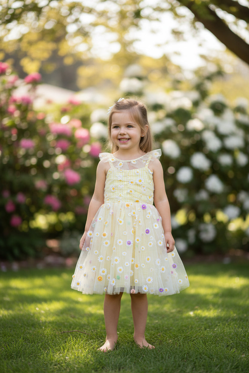 Yellow Daisy Dress 3-4 Years