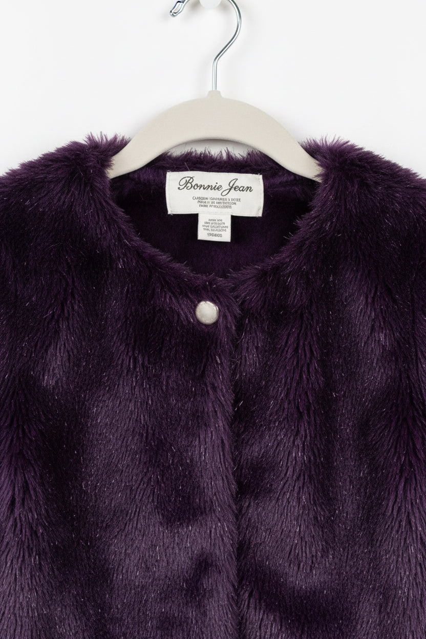 Black and White Dress with Faux Fur Jacket - Sz 2T