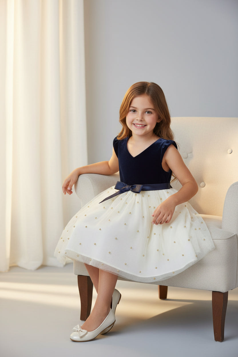 Blue and White Dress 4T