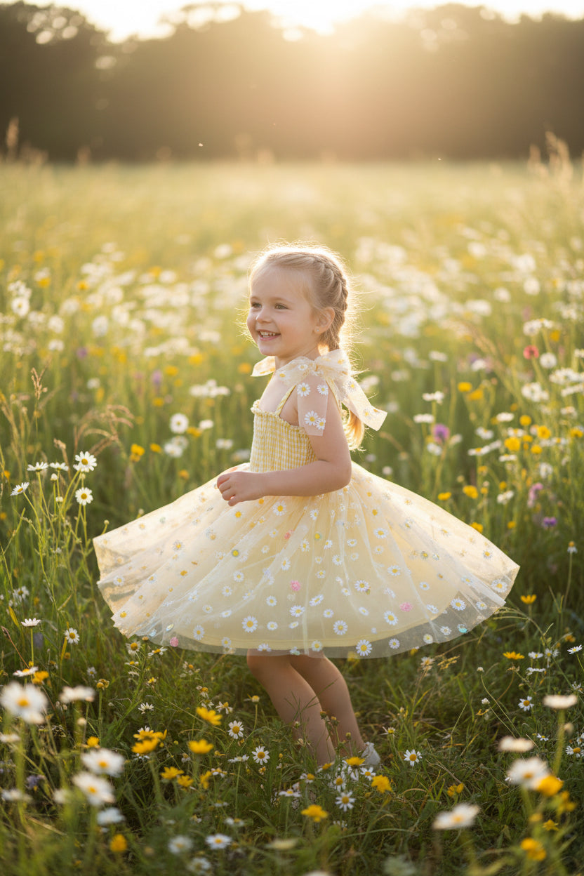 Yellow Daisy Dress 3-4 Years