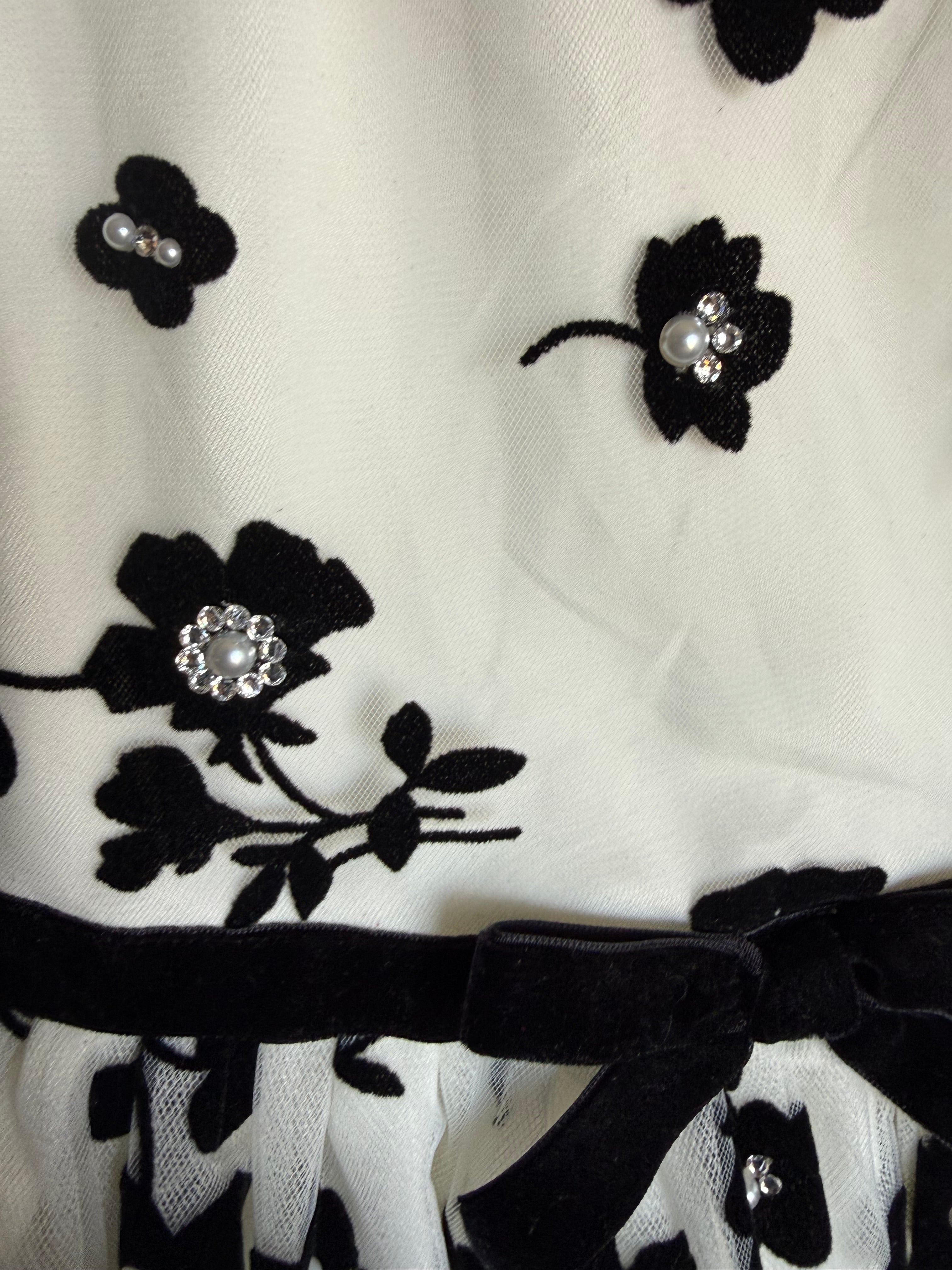 Black and White Dress with Faux Fur Jacket - Sz 2T
