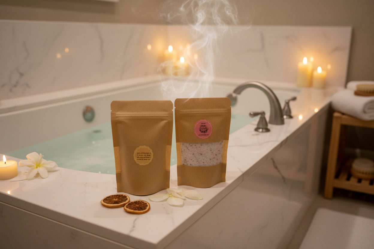 Orange zest bath soak refill bag